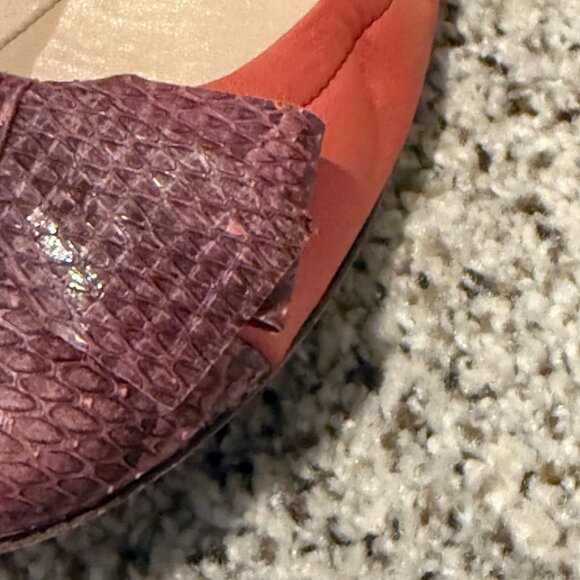 Prada | Leather Two-tone Ballet Flats | Pink/Coral | Size: EU 38 - Picture 5 of 10